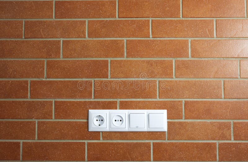 Power Outlets On The Brick Wall / Horizontal Stock Image Image 20106143