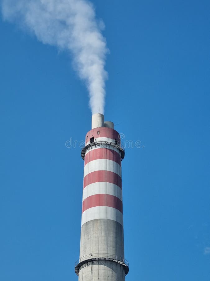 Power Plant Chimneys stock image. Image of chimneys 263818829