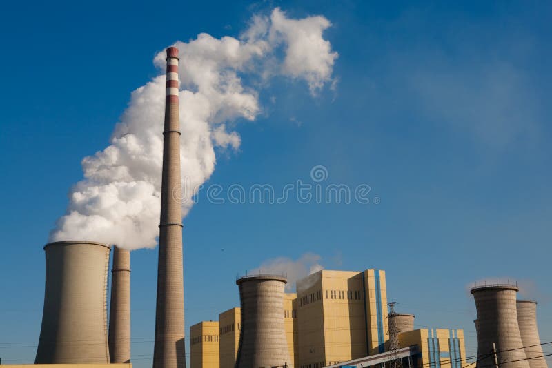 Power plant emissions stock image. Image of industry 14775777