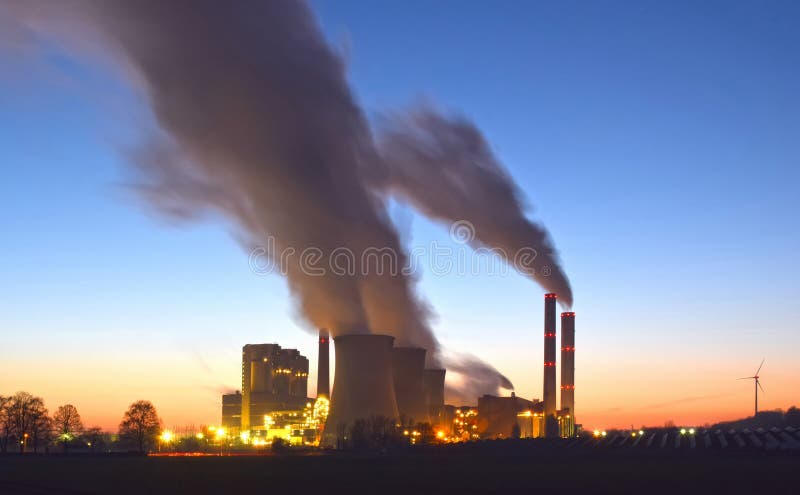 Power plant, photovoltaic panels and wind turbines royalty free stock images Power plant, photovoltaic panels and wind turbines royalty free stock images