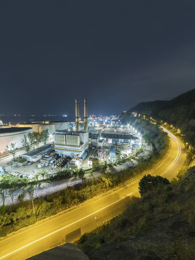 Power plant and road stock image. Image of building 103831061