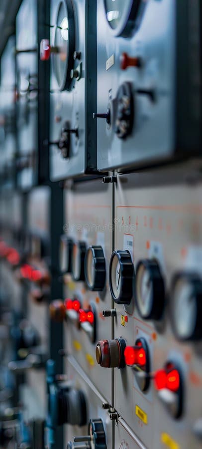 A power plants system failure alarm sounding when operational parameters exceed safe limits prompting immediate action stock illustration