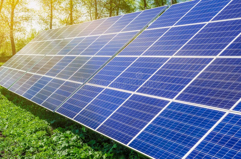 Power Plant Using Renewable Solar Energy with Sun Stock Image Image