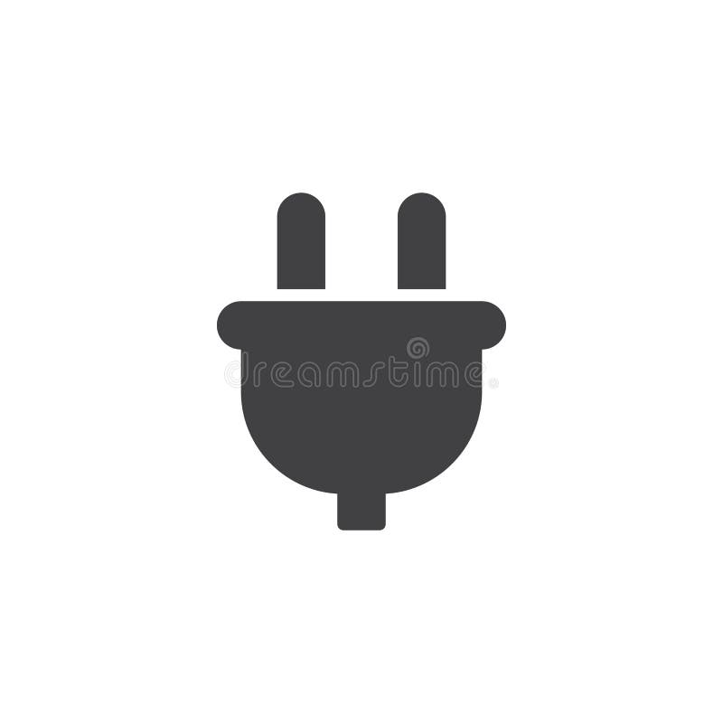 AC Power Plug Icon Vector, Filled Flat Sign, Solid Colorful Pictogram