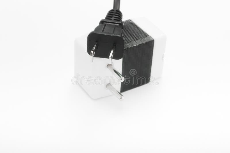 Power Plug on Voltage Adapter Stock Image Image of household, adapter
