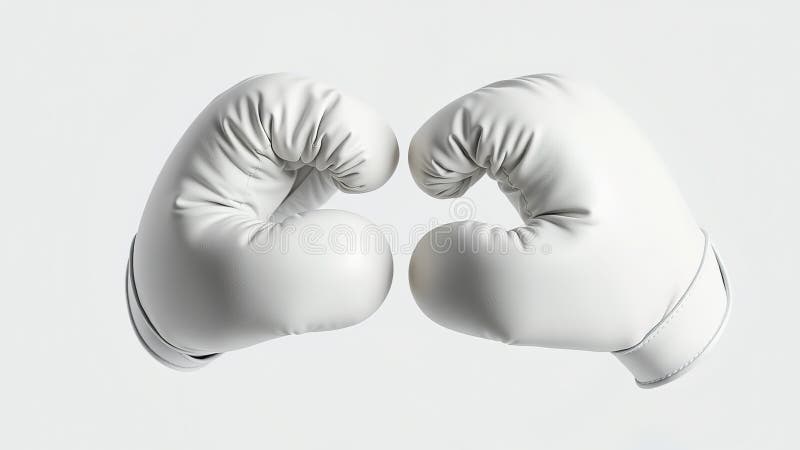 Scatenare la Potenza Uno Scatto in Studio Professionale di Guanti da Boxe Bianchi Pronti al Combattimento illustrazione vettoriale