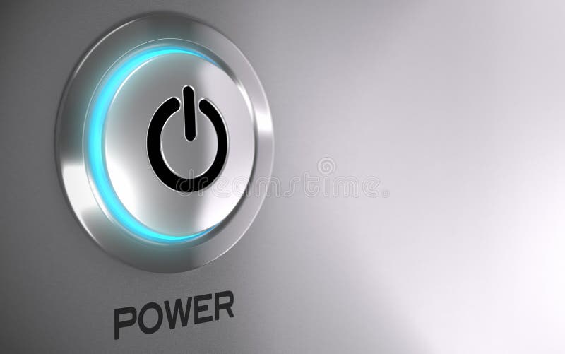 Power Push Button Activated vector illustration