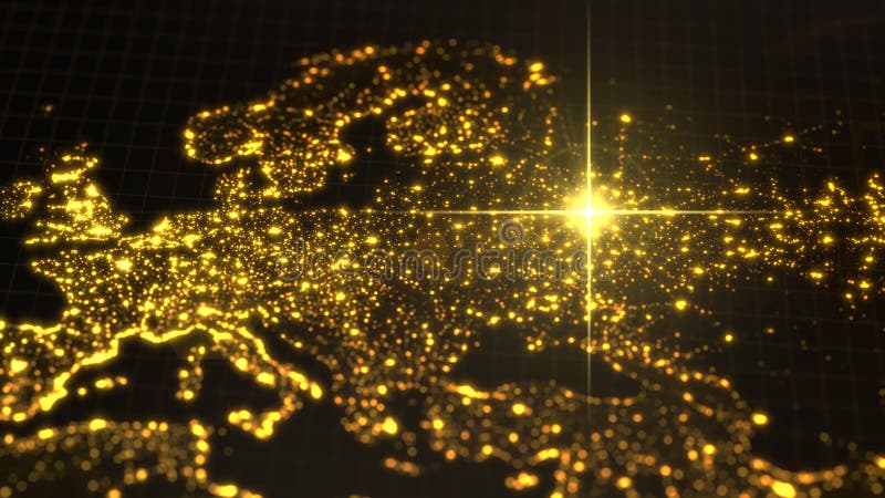 Power of russia, energy beam on moscow. dark map with illuminated cities and human density areas. 3d illustration stock illustration Power of russia, energy beam on moscow. dark map with illuminated cities and human density areas. 3d illustration stock illustration