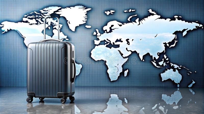 The Power of a Single Suitcase: A Visual Depiction of Global Business Travel Generative AI stock photo