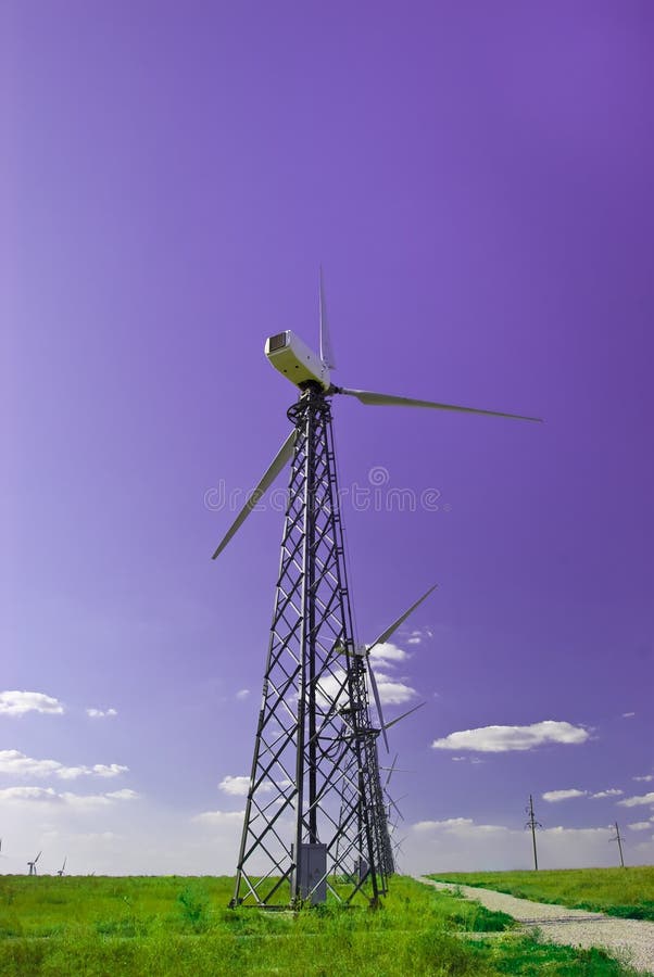 Wind Power Station Wind Turbine Against the Blue Stock Image Image