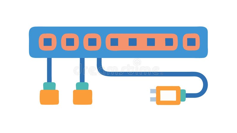 Power Strip Multi-Outlet, Electrical Energy Device Charging, vector design Generative AI stock illustration