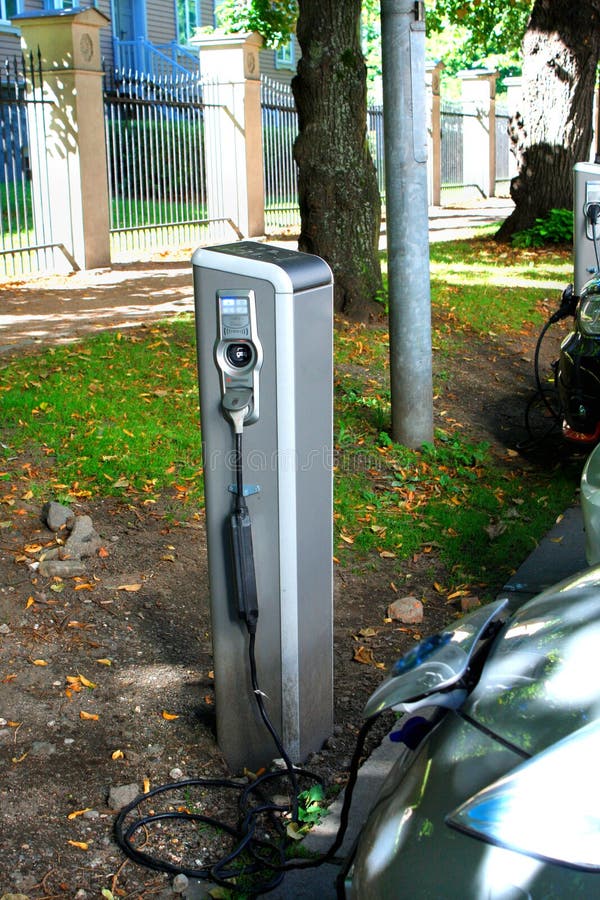 The Power Supply for Charging of an Electric Car Stock Photo Image of