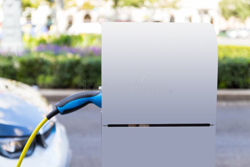 Power Supply For Charging Of An Electric Car Stock Image Image