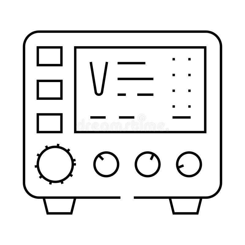 Power supply electrical engineer line icon vector illustration stock illustration