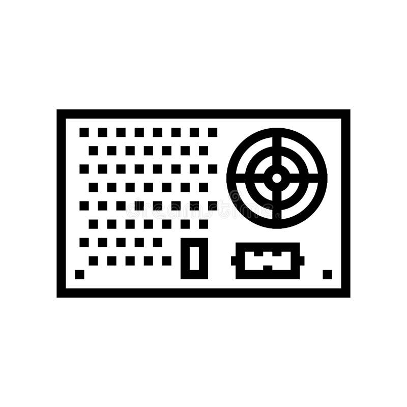 Power supply electrical engineer line icon vector illustration royalty free illustration