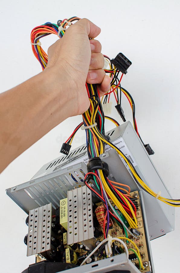 Power supply unit stock image. Image of electronic, brown 57682145
