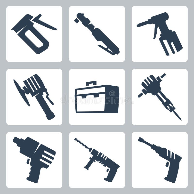 Power tools vector icons