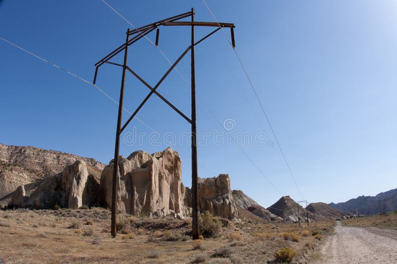 Power Transmission Pole on the Cottonwood Road