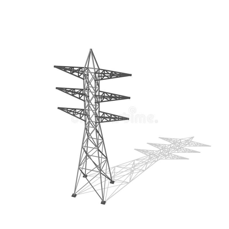 Power transmission tower. Isolated on white background. Vector