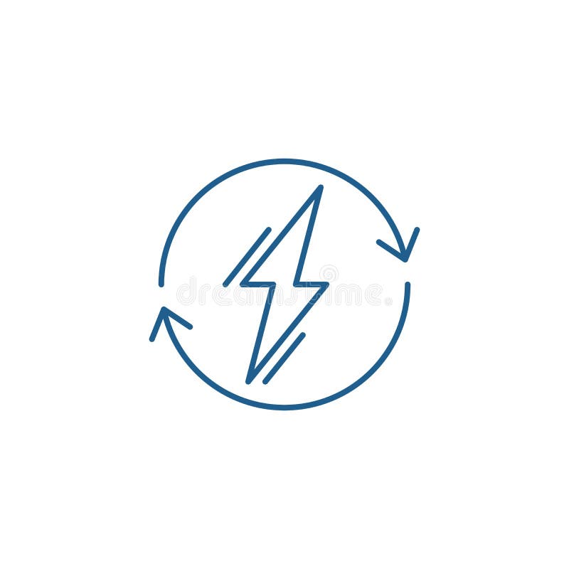 Power usage line icon concept. Power usage flat vector symbol, sign, outline illustration. vector illustration.