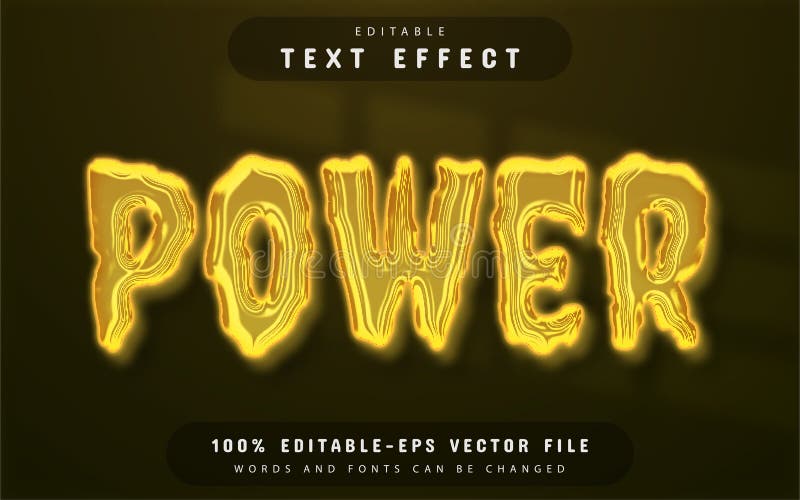 Power Yellow Text Effect Editable Stock Vector Illustration of yellow
