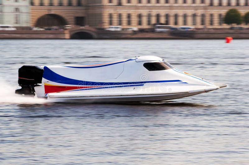 Powerboat on championship royalty free stock photo