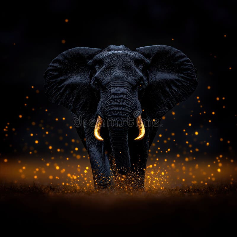 Powerful Closeup Portrait of Jaguar with Intense Eyes and Sharp Teeth Walking Towards Viewer in Dramatic Lighting on Dar royalty free stock images