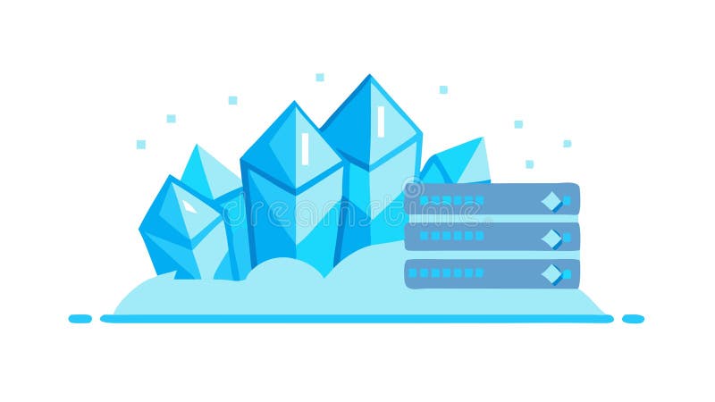 Powerful Crystal Computing Servers Vector Illustration, vector design Generative AI vector illustration