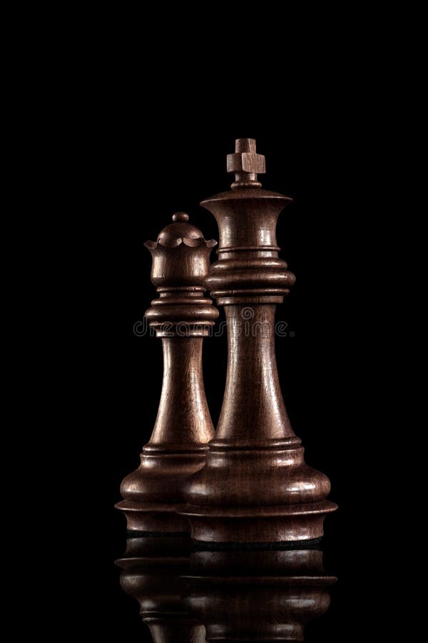 Chess. Black King and Queen on the board .The most powerful