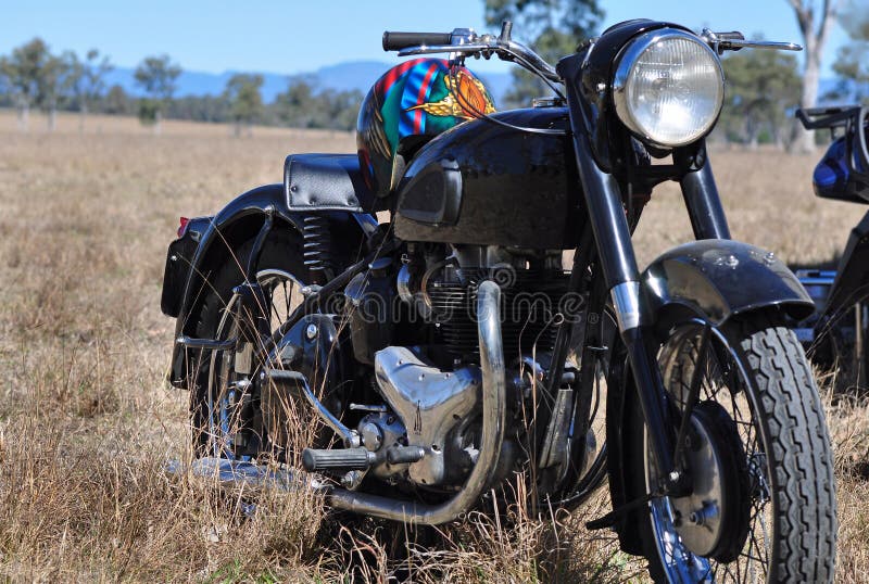 Street machine road motorbike in outback bush