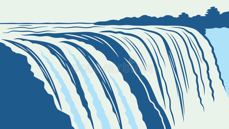Powerful Waterfall Vector Illustration, Nature & Flow, vector design Generative AI royalty free illustration