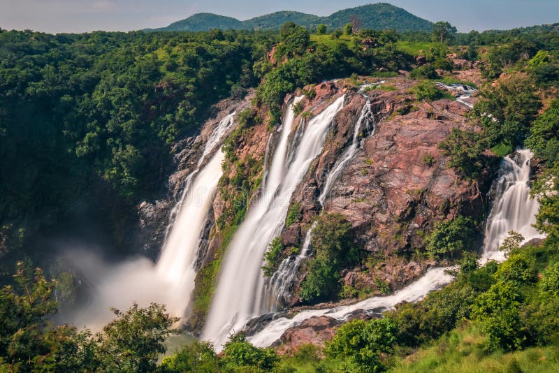 Powerful Waterfalls in Shivanasamudra, Karnataka stock image Powerful Waterfalls in Shivanasamudra, Karnataka stock image
