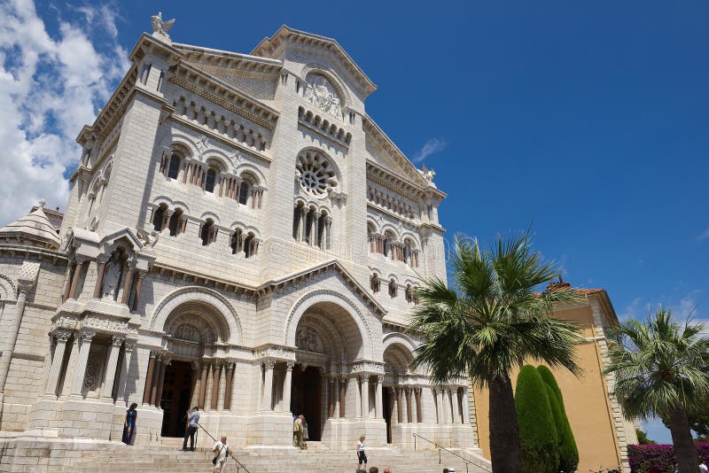 Powierzchowność Monaco katedra w monaco, Monaco (Cathedrale de Monaco) zdjęcie stock Powierzchowność Monaco katedra w monaco, Monaco (Cathedrale de Monaco) zdjęcie stock