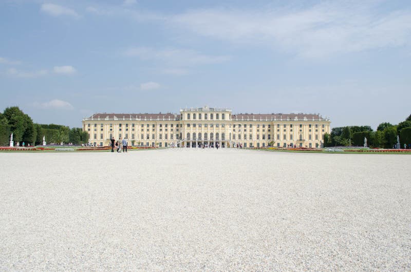 Powierzchowność Schonbrunn pałac, Wiedeń, Austria zdjęcie stock Powierzchowność Schonbrunn pałac, Wiedeń, Austria zdjęcie stock