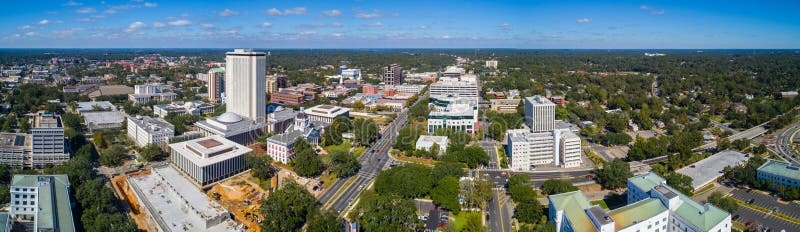 Powietrzna panorama W centrum Tallahassee Floryda obraz royalty free Powietrzna panorama W centrum Tallahassee Floryda obraz royalty free