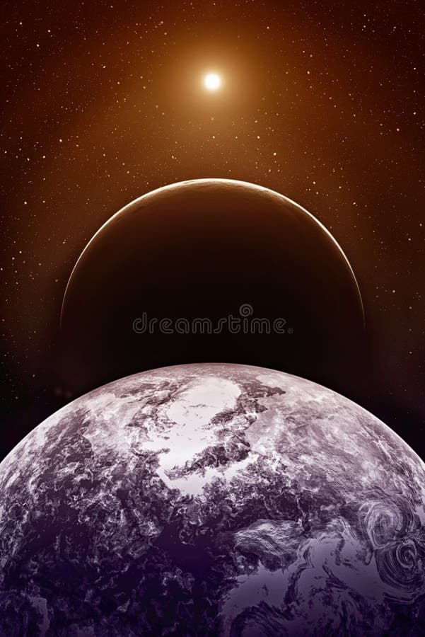 Powieściowa przestrzeń z planetami ilustracji Powieściowa przestrzeń z planetami ilustracji