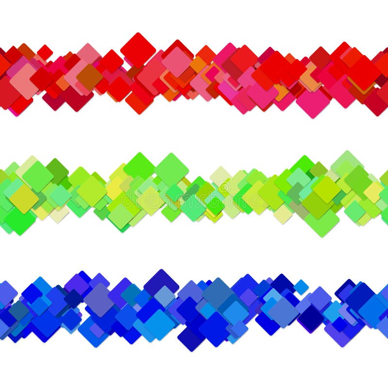 Powtarzalny kwadrata wzoru akapita oddzielacza linii projekt ustawiający - wektorowi dekoracja elementy od barwionych diagonalnyc ilustracja wektor