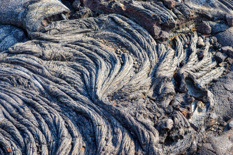 Powulkaniczna magmy skały powierzchni tekstura w lawowego pola Hawaje volcanoes