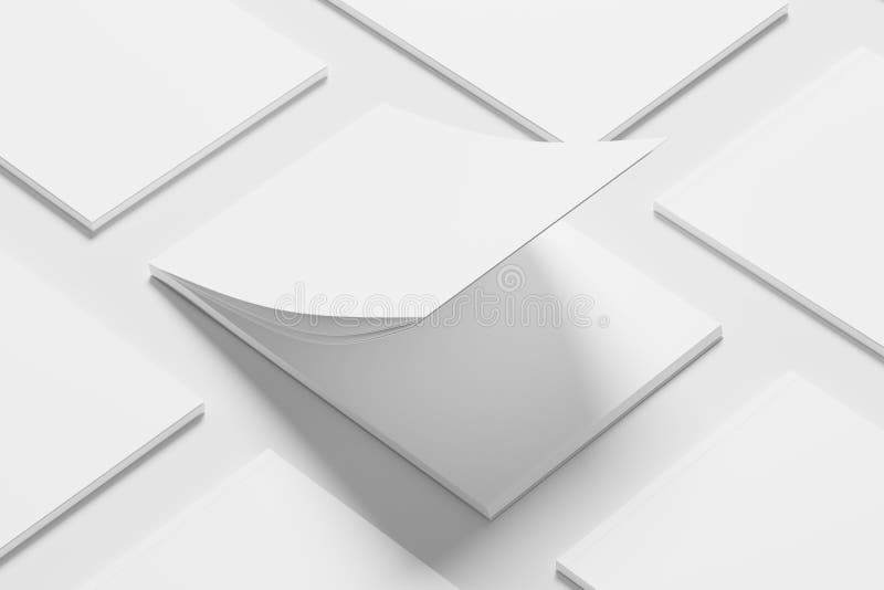 A4 pozioma broszura z czasopisma poziomego 3d renderowanie białe, puste makiety do prezentacji projektu