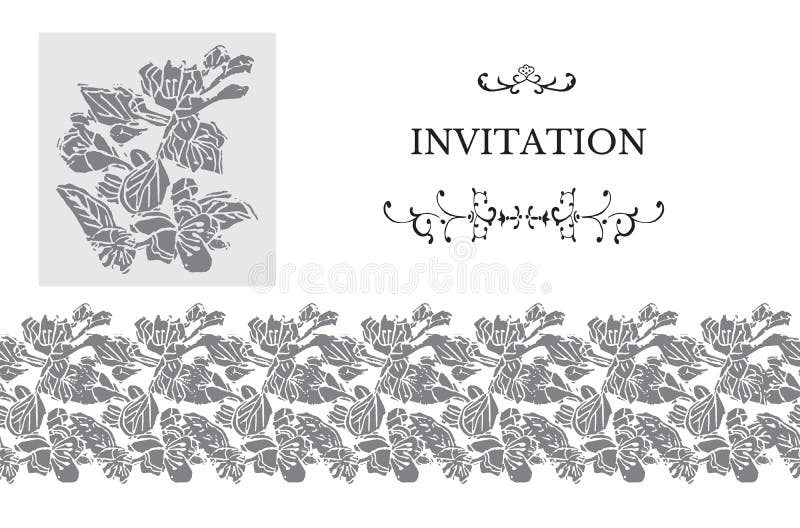 Poziomy szablon monochromatyczny dla karty zaproszenia lub powitania w ilustracja wektor Poziomy szablon monochromatyczny dla karty zaproszenia lub powitania w ilustracja wektor