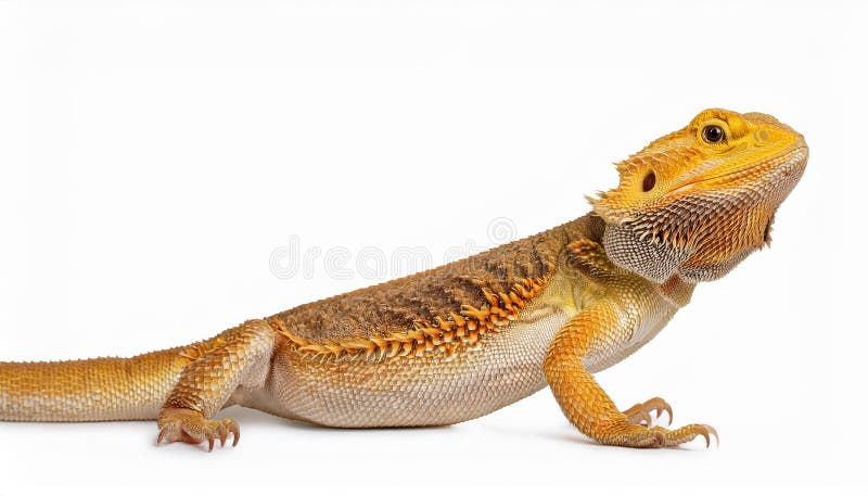 Poziția laterală a dragonului cu barbă galbenă vibrantă În fundal texturat Stâncos Demonstrând Încredere Maiestuoasă și Izbitoare royalty free illustration