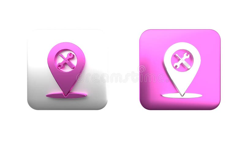 Poziție colorată cu șurubelniță încrucișată și pictogramă cu instrumente cheie izolate pe fond alb. simbol setări cursor vector illustration