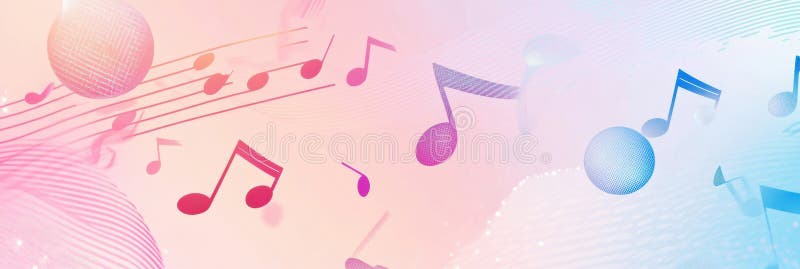 Poznaj żywy świat K pop z minimalistycznym tłem z nutami muzycznymi i mikrofonami. zdjęcia stock