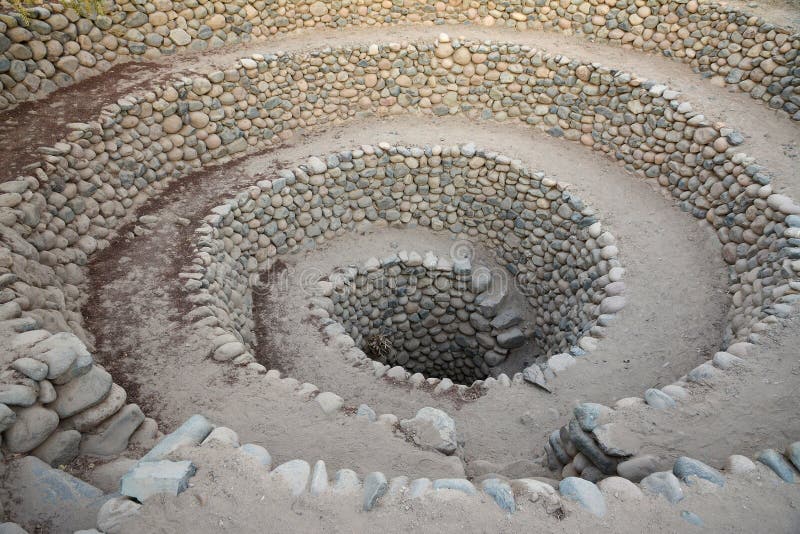 Pozzi antichi vicino alla città Nazca peru
