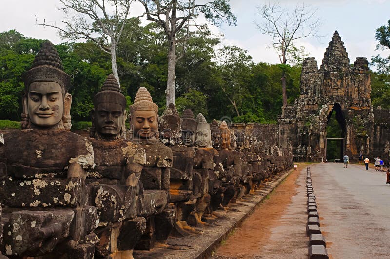 Południe Zakazują Angkor Thom, Angkor, Siem Przeprowadzają żniwa, Kambodża Unesco Światowego Dziedzictwa Miejsce zdjęcie stock Południe Zakazują Angkor Thom, Angkor, Siem Przeprowadzają żniwa, Kambodża Unesco Światowego Dziedzictwa Miejsce zdjęcie stock