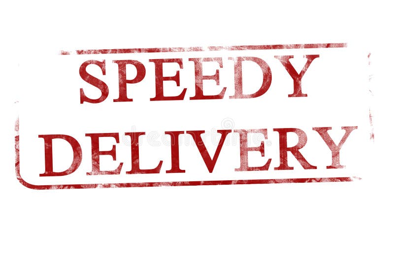 Red stamp with speedy delivery on it. Red stamp with speedy delivery on it