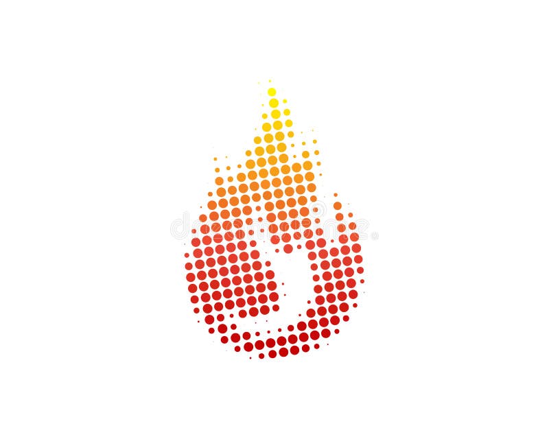 Pożarniczego Halftone listu kropki loga ikony Kolorowy projekt royalty ilustracja Pożarniczego Halftone listu kropki loga ikony Kolorowy projekt royalty ilustracja