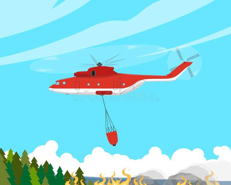 Pożarniczy helikopter ilustracja wektor Pożarniczy helikopter ilustracja wektor