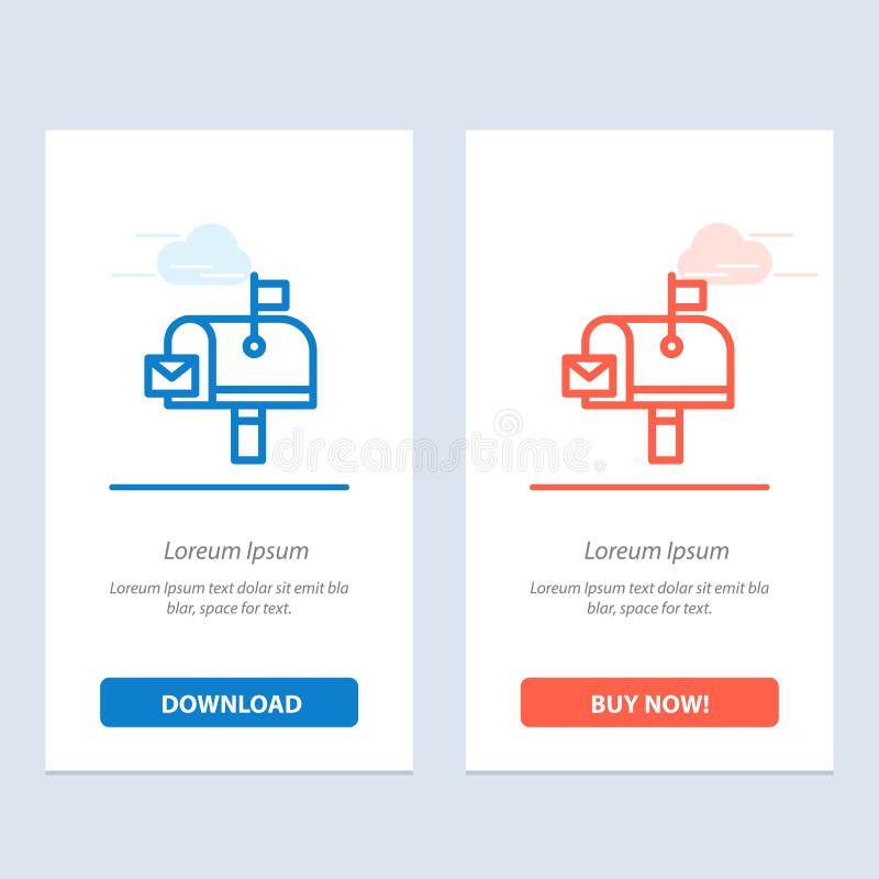 Poștă poștală poștă poștală poștă poștală postoffice blue și red download și cumpărați acum șablonul card widget Web vector illustration