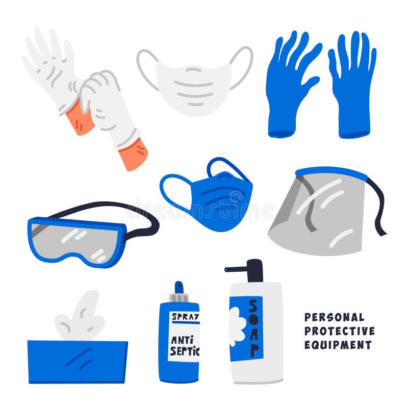 PPE - Personal Protective Equipment. Products and Supplies Used To